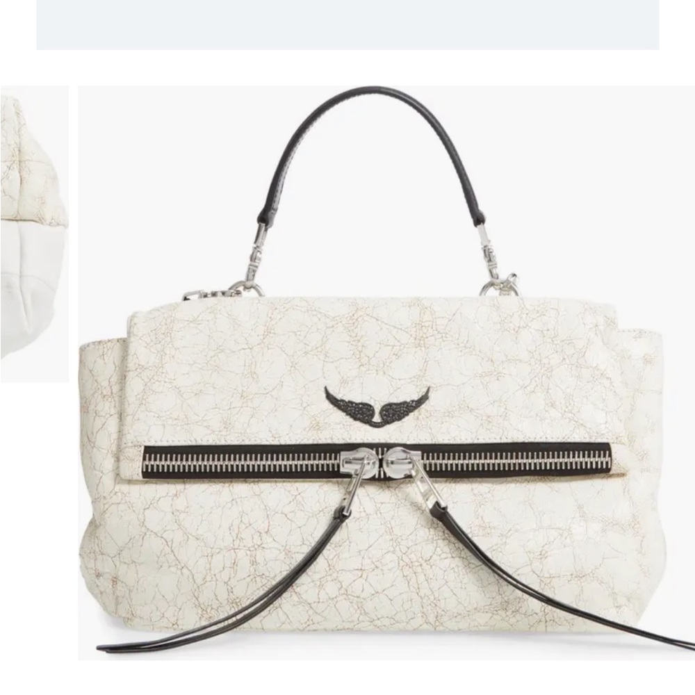 Zadig& Voltaire twin’s zip grained leather handbag